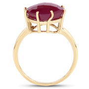 Bids.com 14K Yellow Gold Plated 8.95 Carat Glass Filled Ruby .925 Sterling Silver Ring Rings White Smoke size 6.00,size 7.00,size 8.00,size 9.00