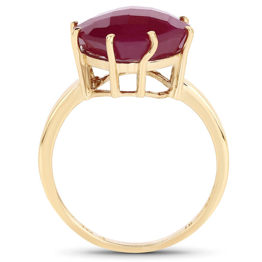 Bids.com 14K Yellow Gold Plated 8.95 Carat Glass Filled Ruby .925 Sterling Silver Ring Rings White Smoke size 6.00,size 7.00,size 8.00,size 9.00