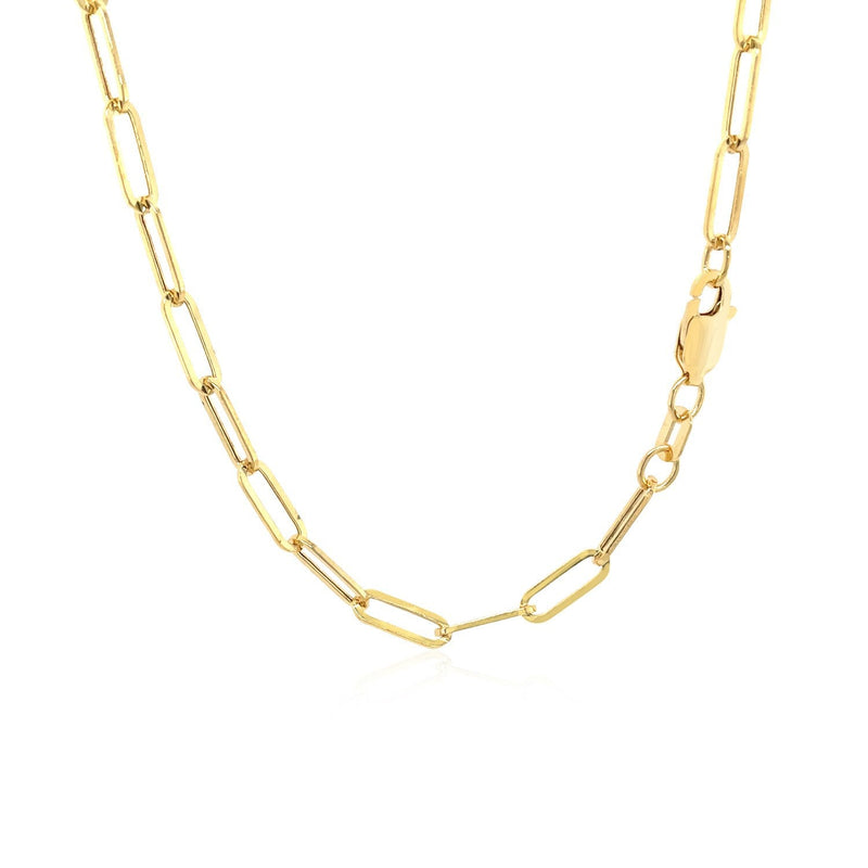 Bids.com 14K Yellow Gold Wide Paperclip Chain (3.3mm) Necklaces White Smoke 16.25 / Yellow Gold,18 / Yellow Gold,20 / Yellow Gold,24 / Yellow Gold