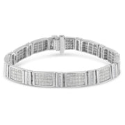 Bids.com 14K White Gold 7.0 Cttw Princess Cut Diamond 7" Alternating Vertical and Horizontal Rectangular Link Tennis Bracelet (H-I Color, SI2-I1 Clarity) Bracelets White Smoke White.Gold / 7