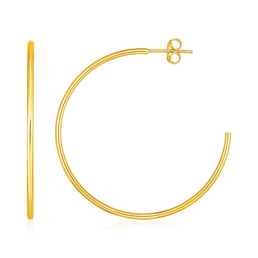 Bids.com 14k Yellow Gold Polished Hoop Earrings Earrings White Smoke Yellow Gold