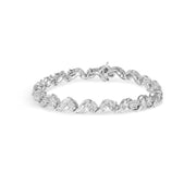 Bids.com 14K White Gold 2.00 Cttw Diamond Cluster and Spiral Link Bracelet (I-J Color, I1-I2 Clarity) - 7" Bracelets White Smoke White.Gold / 7