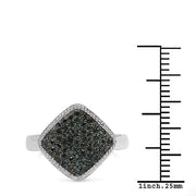 Bids.com 0.28 Carat Genuine Blue Diamond .925 Sterling Silver Ring Rings White Smoke size 6.00,size 7.00,size 8.00,size 9.00
