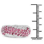 Bids.com 1.81 Carat Genuine Ruby and White Zircon .925 Sterling Silver Ring Rings White Smoke size 6.00,size 8.00,size 7.00,size 9.00