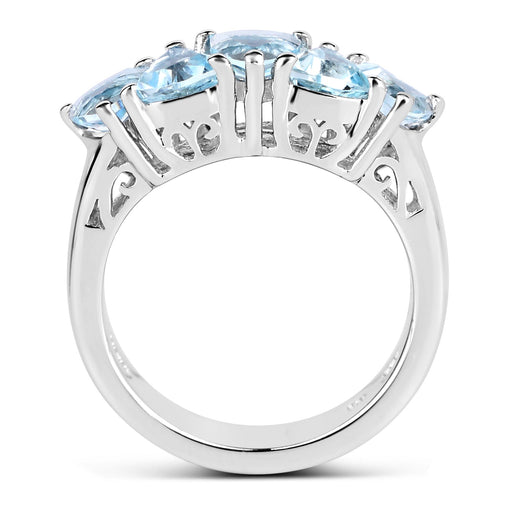 Bids.com 2.50 Carat Genuine Blue Topaz .925 Sterling Silver Ring Rings White Smoke size 8.00,size 6.00,size 7.00,size 5.00,size 9.00
