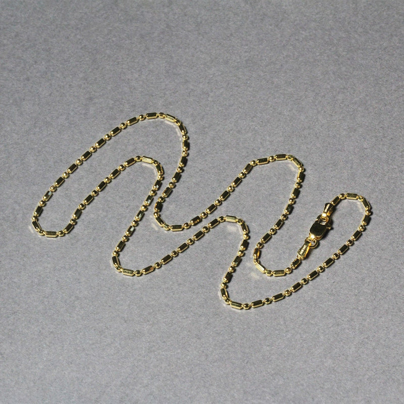 Bids.com 14k Yellow Gold Diamond-Cut Alternating Bead Chain 1.5mm Necklaces Dark Gray 16 / Yellow Gold,18 / Yellow Gold,20 / Yellow Gold