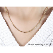Bids.com 14k Yellow Gold Semi Solid Box Chain 1.6mm Necklaces White Smoke 18 / Yellow Gold,20 / Yellow Gold,24 / Yellow Gold