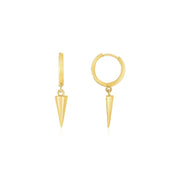 Bids.com 14K Yellow Gold Dangling Spike Drop Hoop Earrings Earrings White Smoke Yellow Gold