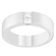 Bids.com Men's 14K White Gold 1/4 ct.TDW Diamond Channel Band Ring (G-H, VS1-VS2) Rings White Smoke 7 / White.Gold