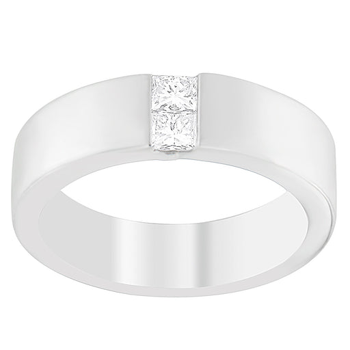 Bids.com Men's 14K White Gold 1/4 ct.TDW Diamond Channel Band Ring (G-H, VS1-VS2) Rings White Smoke 7 / White.Gold