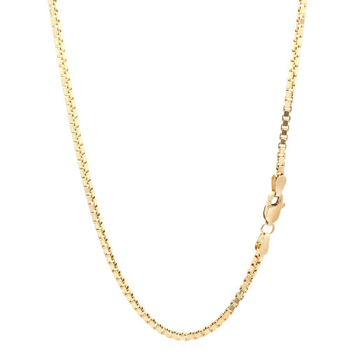 Bids.com 2.0mm 14k Yellow Gold Semi Solid Box Chain Necklaces White Smoke 20 / Yellow Gold,22 / Yellow Gold,24 / Yellow Gold