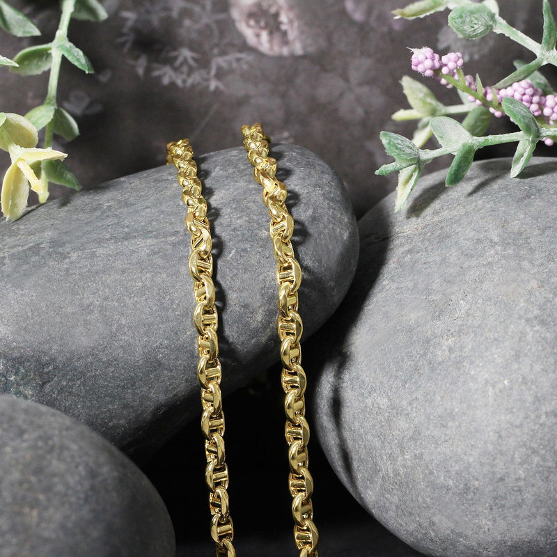 Bids.com 4.5mm 14k Yellow Gold Anchor Chain Necklaces Gray 20 / Yellow Gold,24 / Yellow Gold
