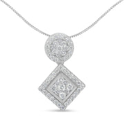Bids.com 14K White Gold 1 cttw Diamond Pendant Necklace (H-I, I1-I2) Necklaces White Smoke White.Gold / 18