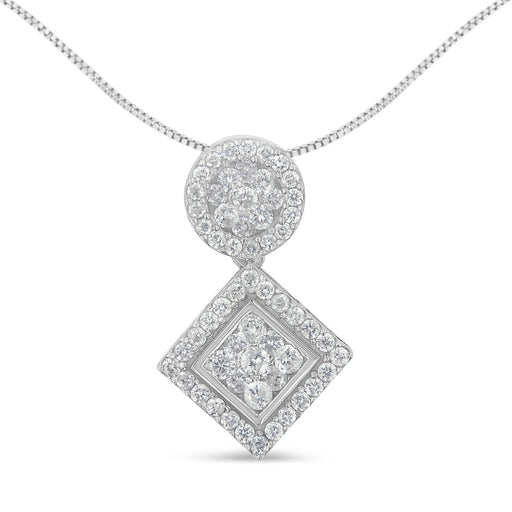 Bids.com 14K White Gold 1 cttw Diamond Pendant Necklace (H-I, I1-I2) Necklaces White Smoke White.Gold / 18