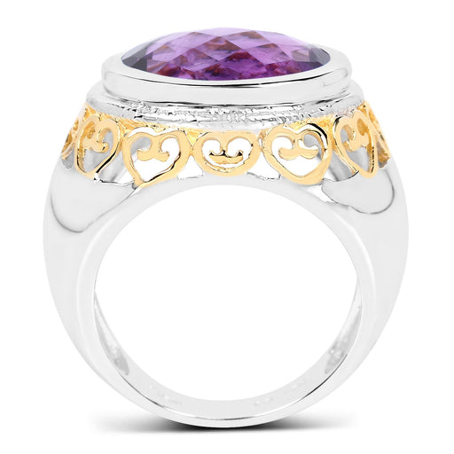 Bids.com 6.92 Carat Genuine Amethyst .925 Sterling Silver Ring Rings White Smoke size 6.00,size 8.00,size 7.00