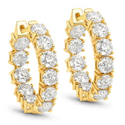 Bids.com 3.08 Carat Genuine Lab Grown Diamond 14K Yellow Gold Earrings Earrings White Smoke