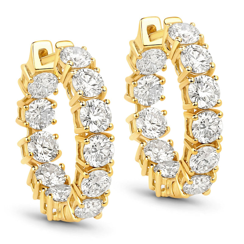 Bids.com 3.08 Carat Genuine Lab Grown Diamond 14K Yellow Gold Earrings Earrings White Smoke