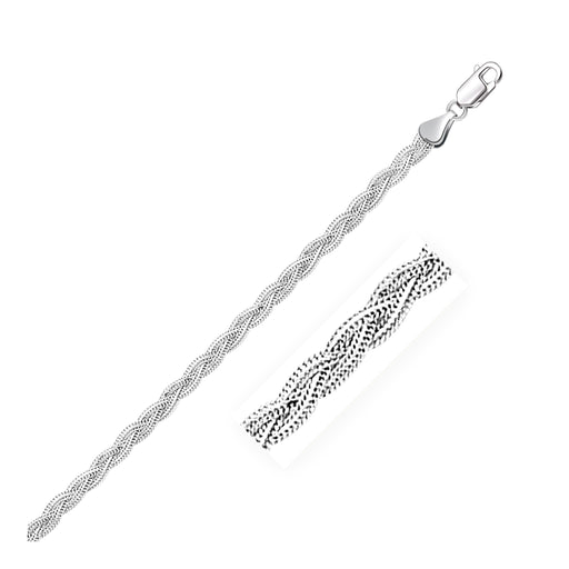 Bids.com 3.5mm 14k White Gold Braided Bracelet Bracelets White Smoke 7 / White Gold