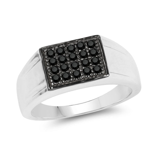 Bids.com 0.30 Carat Genuine Black Diamond .925 Sterling Silver Ring Rings White Smoke size 9.00,size 6.00,size 7.00,size 8.00