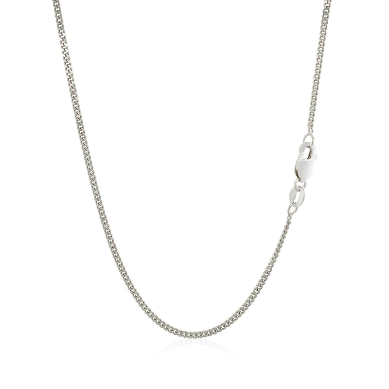 Bids.com 10k White Gold Gourmette Chain 1.5mm Necklaces White Smoke 16 / White Gold,18 / White Gold,20 / White Gold,22 / White Gold,24 / White Gold