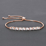 Bids.com 0.89 Carat Genuine Morganite and White Topaz .925 Sterling Silver Bracelet Bracelets Dim Gray size 10.00
