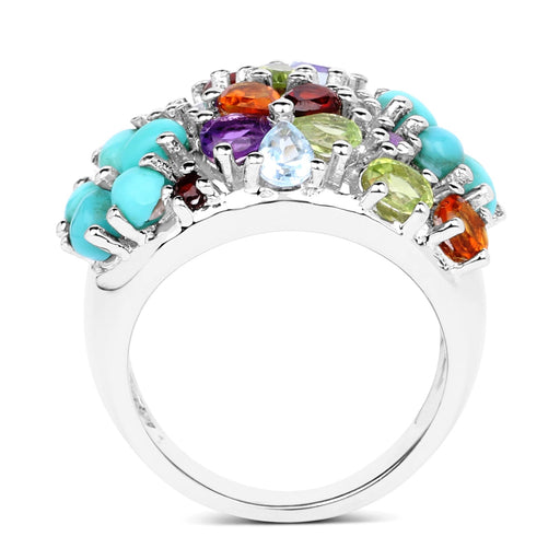 Bids.com 4.03 Carat Genuine Multi Stones .925 Sterling Silver Ring Rings White Smoke size 9.00,size 5.00,size 6.00,size 7.00,size 8.00,size 10.00,size 13.00