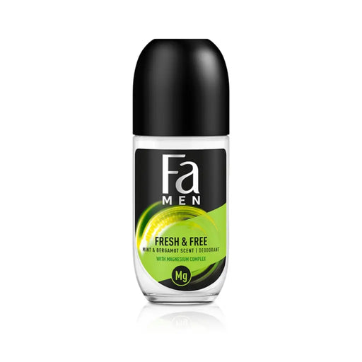 Fa Fa Men Fresh & Free Roll-On Deodorant Mint & Bergamot Fragrance Free Aluminium and Alcohol - 50ml / 1.6 Oz Personal Care Dark Slate Gray