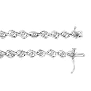 Bids.com .925 Sterling Silver 1/10 Cttw Round-Cut Diamond Links of Flame Bracelet (I-J Color, I3) - 7.25" Bracelets White Smoke White.Sterling Silver / 7.25