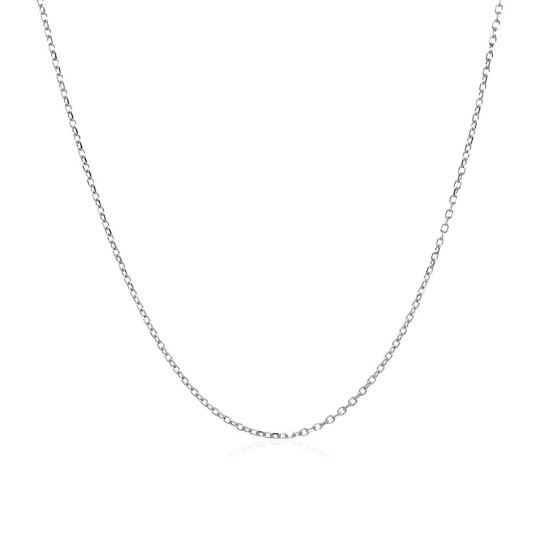 Bids.com 14k White Gold Diamond Cut Cable Link Chain 0.8mm Necklaces White Smoke 16 / White Gold,18 / White Gold