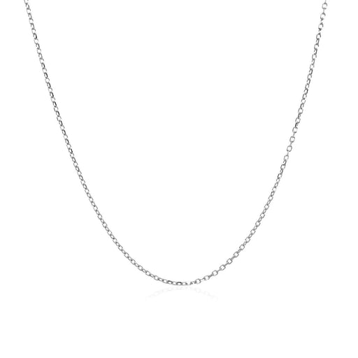 Bids.com 14k White Gold Diamond Cut Cable Link Chain 0.8mm Necklaces White Smoke 16 / White Gold,18 / White Gold