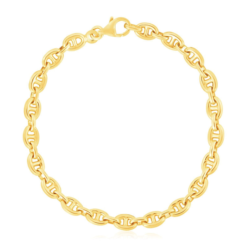 Bids.com 14k Yellow Gold High Polish Mariner Link Bracelet (5.4mm) Bracelets White Smoke 7.5 / Yellow Gold