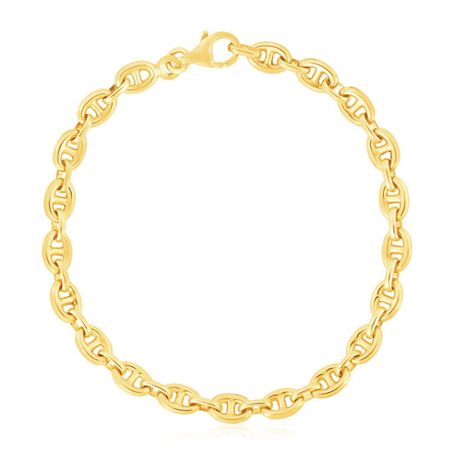 Bids.com 14k Yellow Gold High Polish Mariner Link Bracelet (5.4mm) Bracelets White Smoke 7.5 / Yellow Gold
