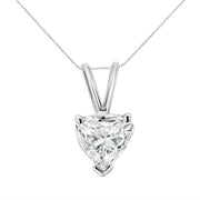 Bids.com 14K White Gold 1/5 Cttw 3-Prong Set Heart Shaped Solitaire Lab Grown Diamond 18" Pendant Necklace (F-G Color, VS2-SI1 Clarity) Necklaces White Smoke White.Gold / 18 / B,White.Gold / 18 / C,White.Gold / 18 / A