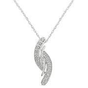 Bids.com .925 Sterling Silver Diamond Accent Bypass Curve 18" Pendant Necklace (I-J Color, I3 Clarity) Necklaces White Smoke White.Sterling Silver / 18