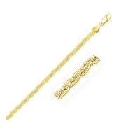 Bids.com 3.5mm 14k Yellow Gold Braided Chain Necklaces White Smoke 18 / Yellow Gold