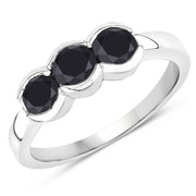 Bids.com 1.22 Carat Genuine Black Diamond .925 Sterling Silver Ring Rings White Smoke size 7.00,size 6.00,size 8.00,size 9.00