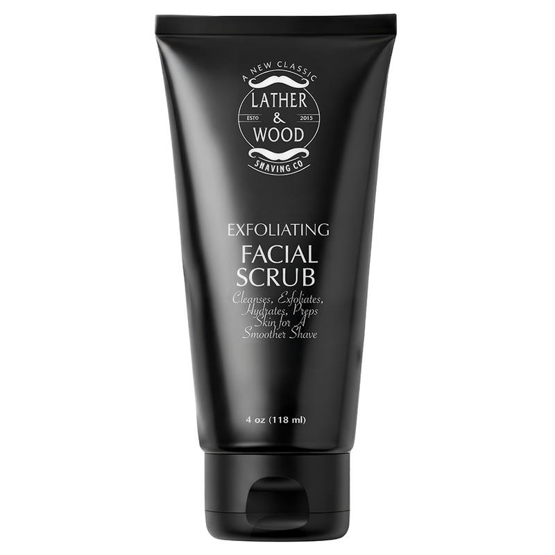 Lather & Wood Shaving Co Exfoliating Face Scrub Men Grooming, Health White Smoke