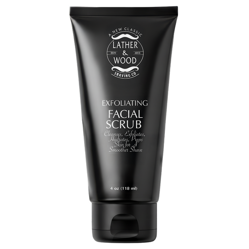 Lather & Wood Shaving Co Exfoliating Face Scrub Men Grooming, Health White Smoke