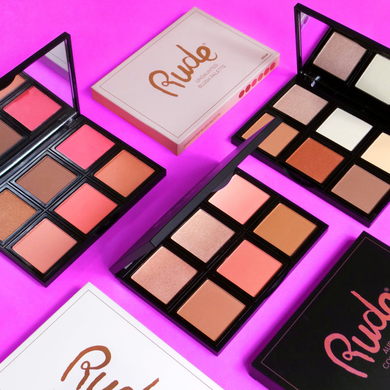Rude Cosmetics Undaunted Blush Palette Face Palettes Black Undaunted