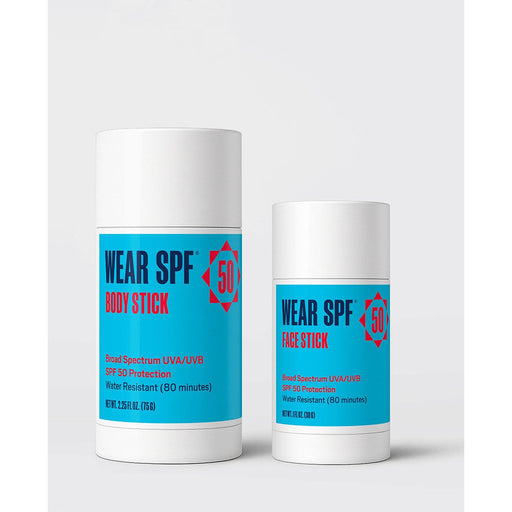 Wear SPF Sunscreen Sport Sticks Lavender Face Stick (1.0 oz),Body Stick (2.25 oz)