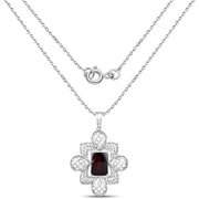 Bids.com 8.00 Carat Genuine Garnet .925 Sterling Silver Pendant Pendants White Smoke