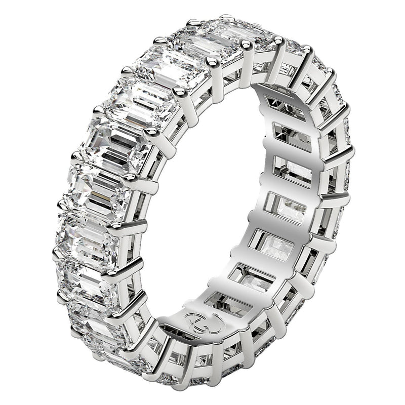 Bids.com Emerald Cut Lab Grown Diamond Eternity Ring in 14k White Gold (6 cttw FG/VS2) Rings White Smoke 4 / White Gold,4.5 / White Gold,5 / White Gold,5.5 / White Gold,6 / White Gold,6.5 / White Gold,7 / White Gold,7.5 / White Gold,8 / White Gold,8.5 / White Gold,9 / White Gold