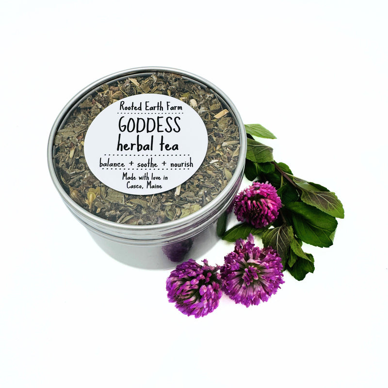 Rooted Earth Farm + Apothecary Goddess Herbal Tea Tin Herbal Teas White Smoke