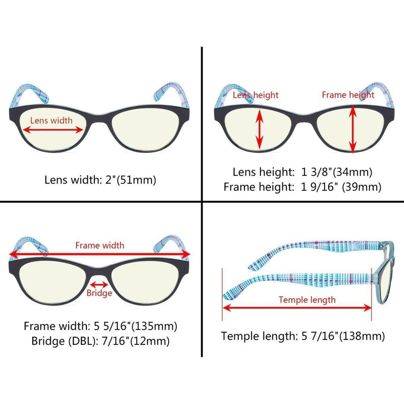 eyekeeper.com Fashion Cat-eye Computer Reading Glasses CG074 Eyeglasses Dark Slate Gray Blue / without magnification,Blue / +0.50,Blue / +1.00,Blue / +1.25,Blue / +2.00,Blue / +2.25,Blue / +2.50,Blue / +2.75,Blue / +3.00,Checkers / without magnification,Checkers / +0.50,Checkers / +0.75,Checkers / +1.25,Checkers / +1.50,Checkers / +2.25,Chec