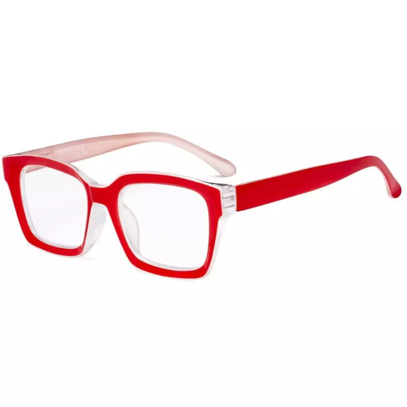 eyekeeper.com Fashionable Thicker Frame Reading Glasses Square Design R9106-A Eyeglasses White Smoke Red / without magnification,Red / +0.50,Red / +0.75,Red / +1.00,Red / +1.25,Red / +1.50,Red / +1.75,Red / +2.00,Red / +2.25,Red / +2.50,Red / +2.75,Red / +3.00,Red / +3.50,Red / +4.00