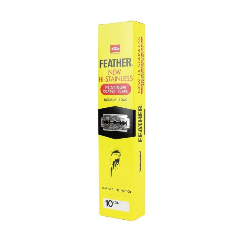 Feather Feather New Hi-Stainless Platinum Coated Double Edge Blades - 20x10 Pack Shaving & Grooming Light Goldenrod