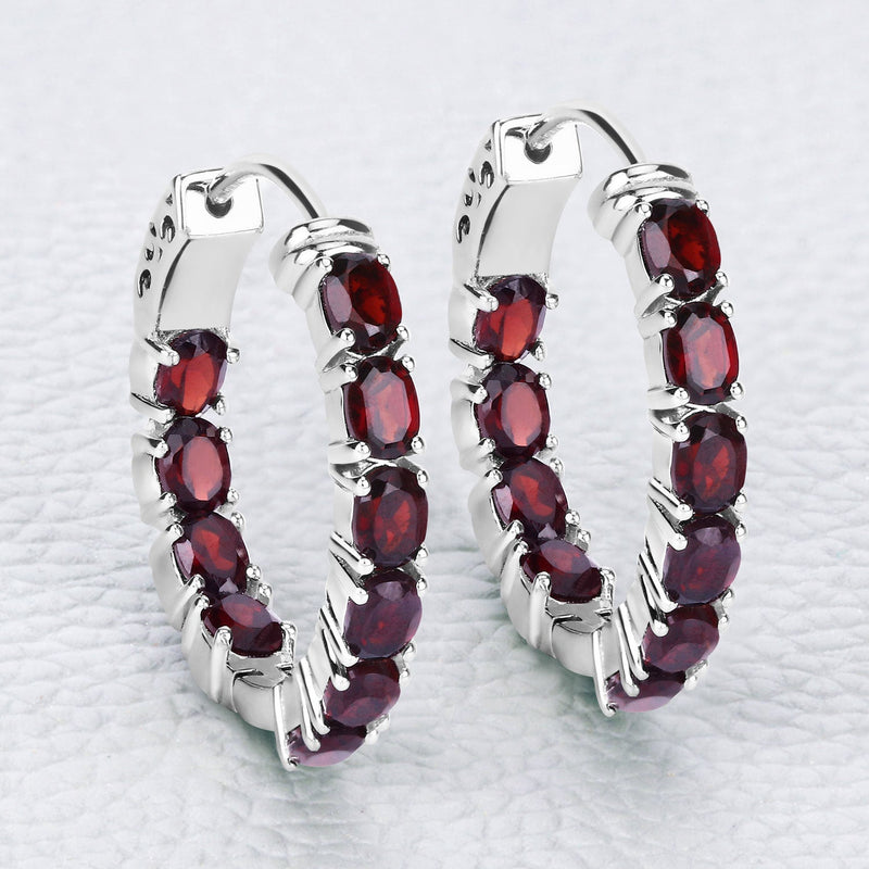 Bids.com 4.00 Carat Genuine Garnet .925 Sterling Silver Earrings Earrings Lavender