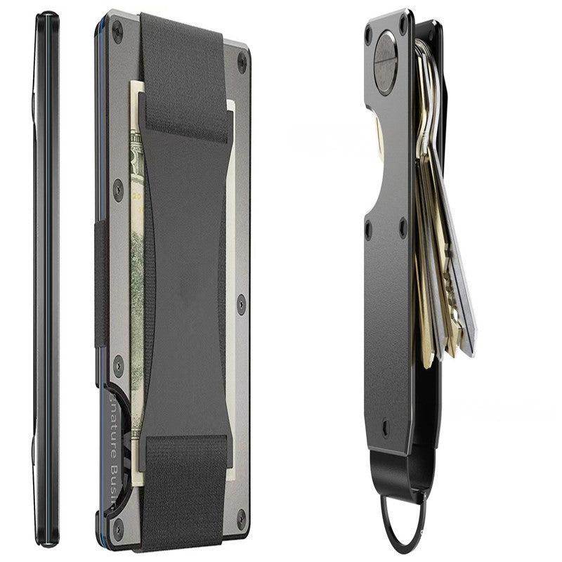 SmartPursue™ Carbon Fiber Wallet - RFID Blocking Metal Card Holder Card Wallet White Smoke Set4