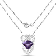 Bids.com 7.80 Carat Genuine Amethyst .925 Sterling Silver Pendant Pendants White Smoke