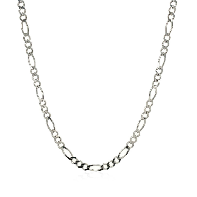 Bids.com 2.6mm 14k White Gold Solid Figaro Chain Necklaces White Smoke 16 / White Gold,18 / White Gold,20 / White Gold,24 / White Gold,One / White Gold